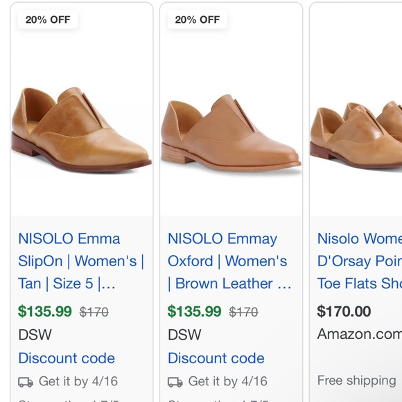 Nisolo Almond Leather Minimalist Loafers - Emma d’Orsay Oxfords - Picture 9 of 9